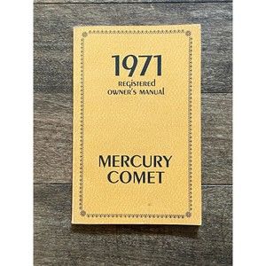 1971 Mercury Comet Registered Owner's Manual